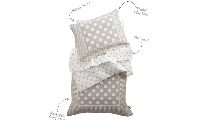 Kidkraft Stars & Polka Dots Toddler Bedding-gray