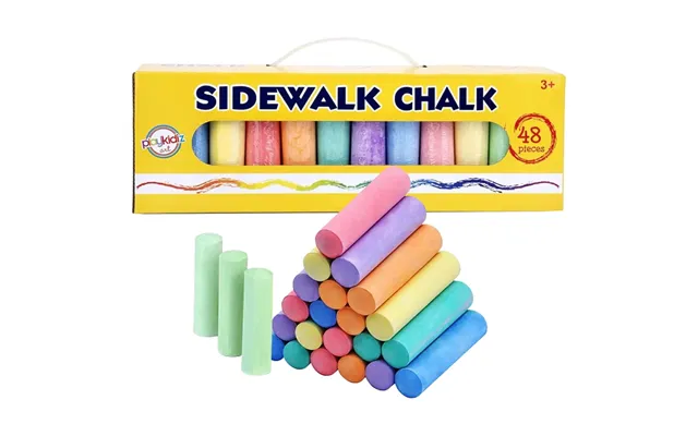 Playkidiz Sidewalk Chalk 48 Pieces Outdoor Playground Drawing