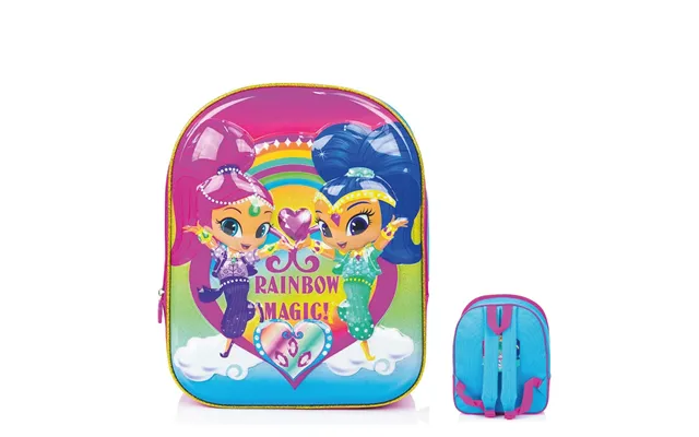 Shimmer And Shine 3d 'rainbow Magic' Luxury High Gloss Eva Backpack Book Bag - Perfect For School