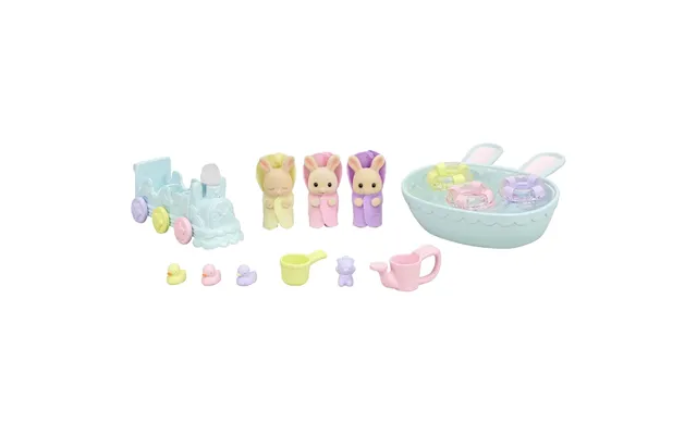 Sylvanian Families 5707 Triplets Baby Bathtime Set - Doll Playset And Vehicle