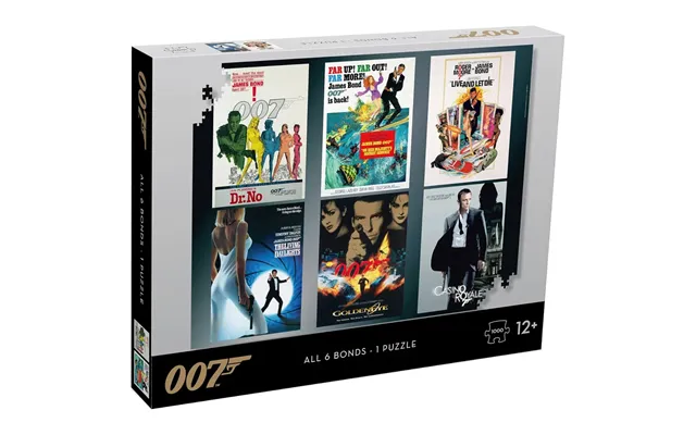 Winning Moves James Bond 007 Actor Reveal Poster All 6 Bonds Puzzle