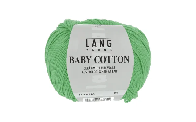 Isabel Sweater Pattern Kit In Baby Cotton By Langyarns Fatto A Mano 280-057 - Large 10 Balls Apple Green 112