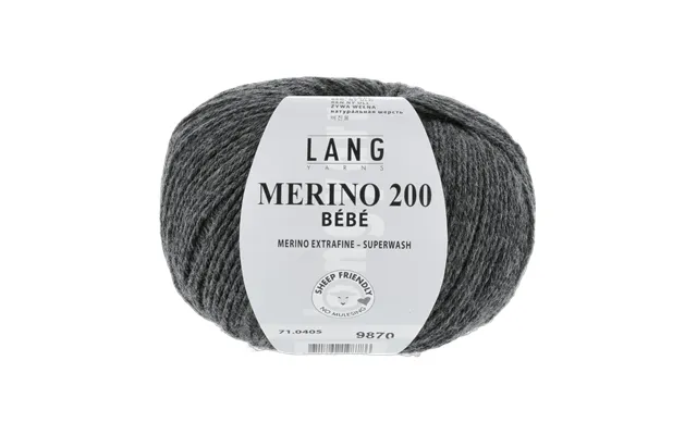 Ivory Wrap-front Cardigan Pattern Kit In Merino 200 Bébé By Langyarns Punto 99-005 - 62-80 2 Balls Dark Grey Mélange 71