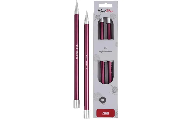 Knitpro Zing Single Pointed Knitting Needles - 30cm 12.0mm