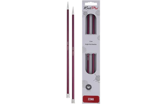 Knitpro Zing Single Pointed Knitting Needles - 30cm 6.0mm