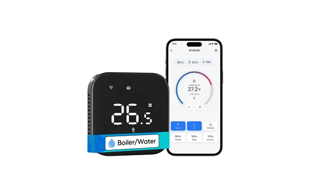 Meross Matter Smart Thermostat For Boiler Water Heating System, Mts215bma - Black