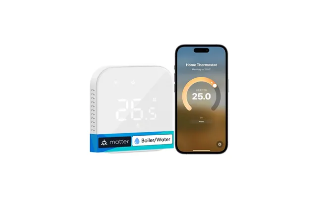 Meross Matter Smart Thermostat For Boiler Water Heating System, Mts215bma - White