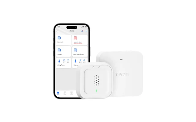 Meross Matter Smart Water Leak Sensor Kit, Ms405hma - Kit Version With Hub Us Power Adapter 1-pack
