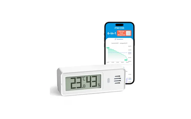 Meross Smart Multi-function Hygrometer & Thermometer Kit, Ms120h - Single Unit Sensor Only Us