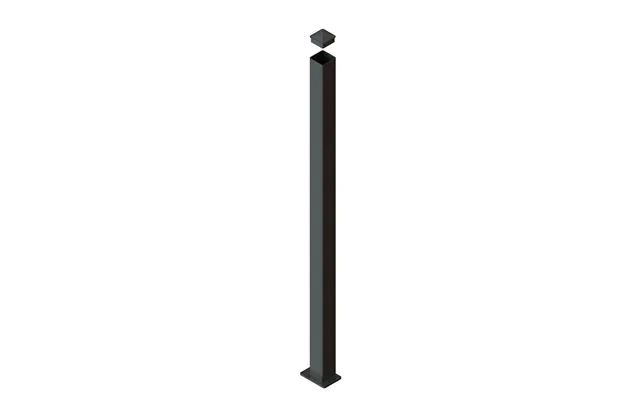 Aluminium Flanged Post And Cap 100x100x3.5mm-3000mm Grey