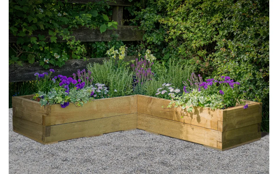 Caledonian Corner Raised Bed - With Base 130 X 130cm Fsc Certified