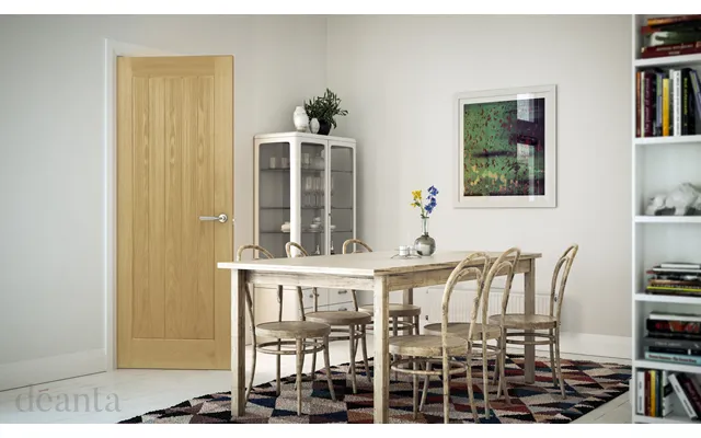Deanta Ely Unfinished Oak Internal Door 1981x686x35mm 27 35hp22unx686