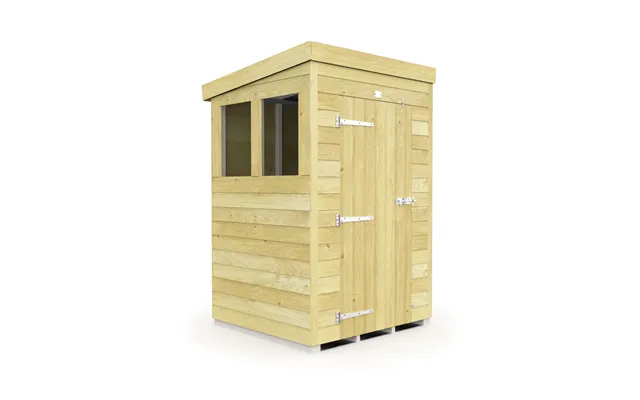Diy Sheds Pent Shed Single Door With Windows 17 X 6