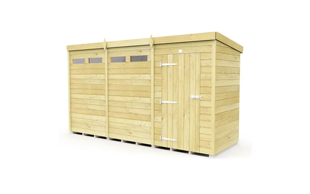 Diy Sheds Security Pent Shed Single Door 12 X 4