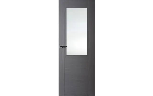 Finewood Zamora Half Light Fully Finished Grey Internal Door White Laminated Glass 1981x762x35mm Ilgzamhlwl26