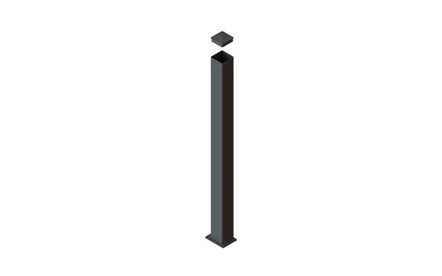 Heavy Duty Aluminium Flanged Post And Cap 150x150x5mm-2400mm Black
