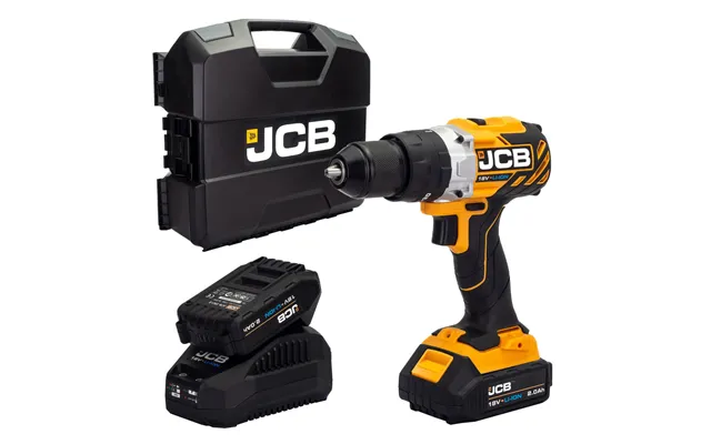 Jcb 18v B L Combi Drill 2x2.0ah Lithium-ion Battery And 2.4a Charger In W-boxx 136