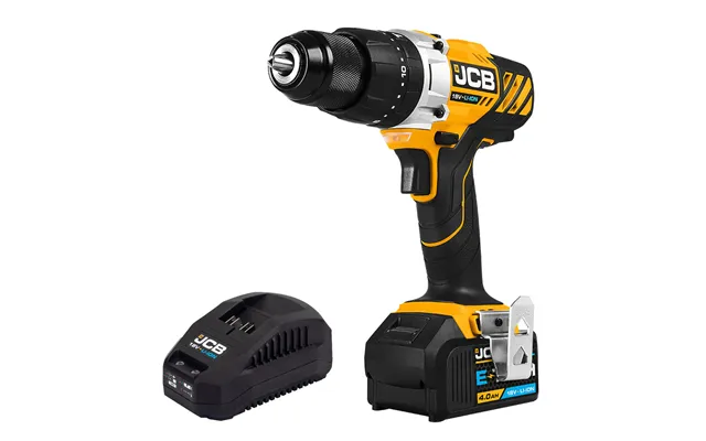 Jcb 18v Combi Drill 1x 4.0ah Lithium-ion Battery And 2.4a Charger