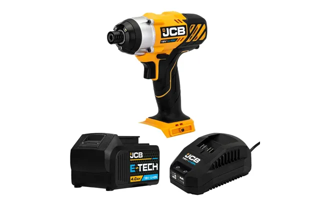 Jcb 18v Impact Driver With 4.0ah Lithium-ion Battery And 2.4a Charger