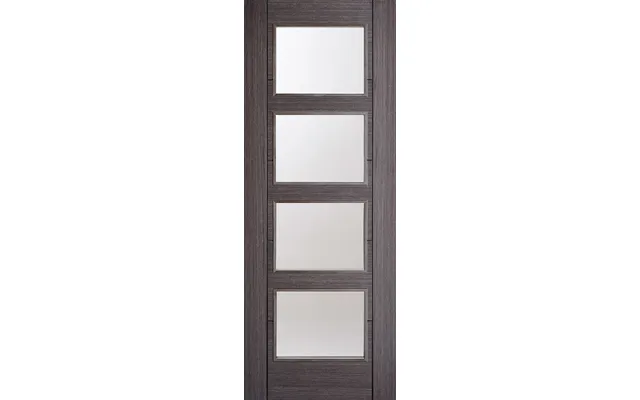 Lpd Vancouver 4 Light Pre-finished Ash Grey Internal Door With Clear Glass 1981x762x35mm product image