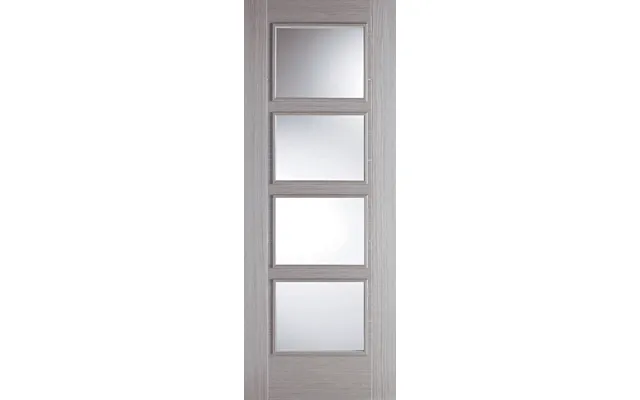 Lpd Vancouver 4 Light Pre-finished Light Grey Internal Fire Door With Clear Glass 1981x762x44mm