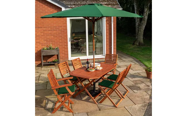 Rowlinson Plumley 7-peice Dining Set Green Cushions