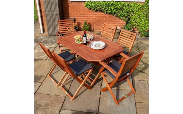 Rowlinson Plumley 7-peice Dining Set Grey Cushions