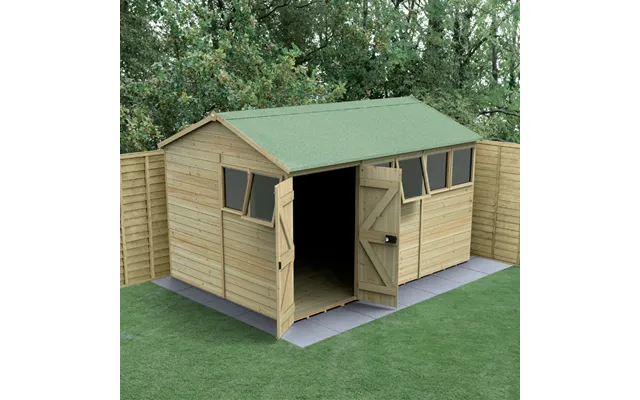 Timberdale 12x8 Reverse Apex Shed - Double Door