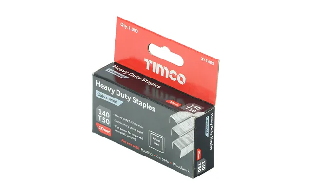 Timco 377469 10mm Firmahold Staples Heavy Duty Chisel Point - Galvanised 1000 Pack