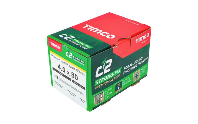 Timco 45080c2 4.5x80 C2 Multi Purpose Advanced Screw Pz2 Double Countersunk - Zyp 200 Box