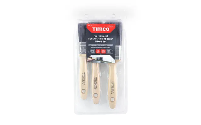 Timco 720923 Pro Synth Paint Brush Set 3pcs