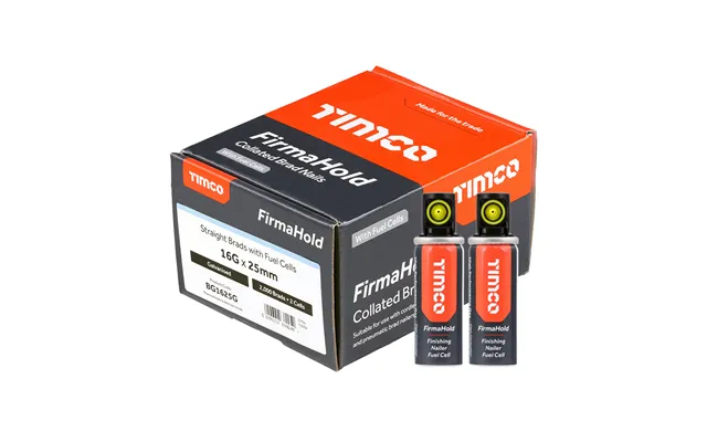 Timco Bg1625g 16gx25 2bfc Firmahold Collated Brad Nails Straight & Fuel Cells Brad & Gas - Galvanised 2000 Box