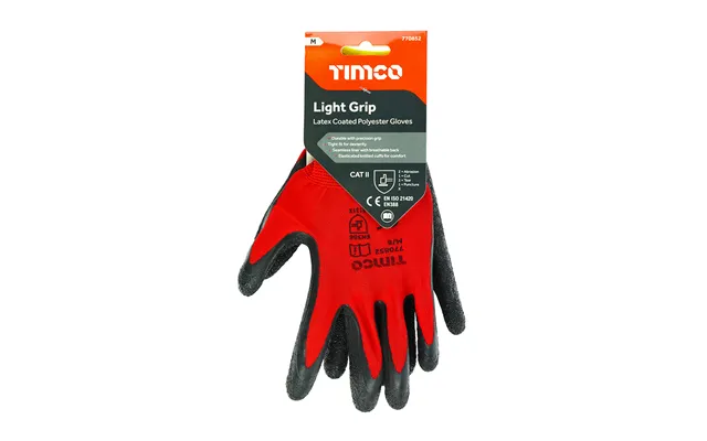 Timco Light Grip Glove Latex Crinkle Medium Pck 1