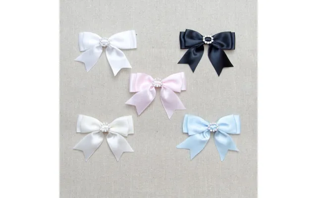 Diamante Buckle Satin Bows Ivory