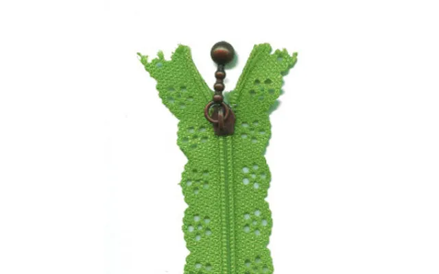 Flower Lace Dress Zips Apple Green