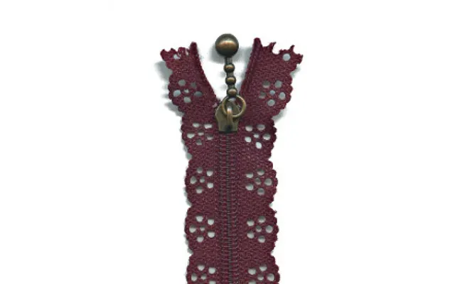Flower Lace Dress Zips Burgundy