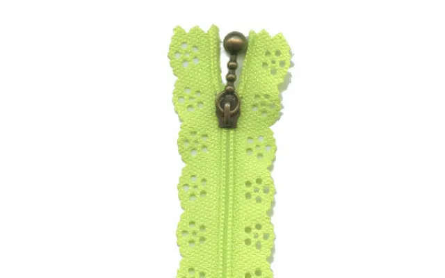 Flower Lace Dress Zips Lime Green