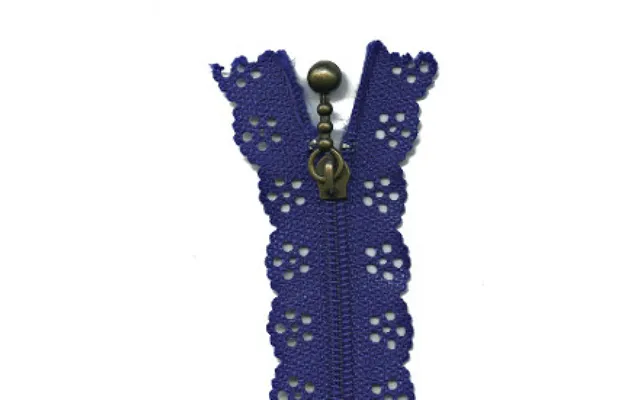 Flower Lace Dress Zips Royal Blue
