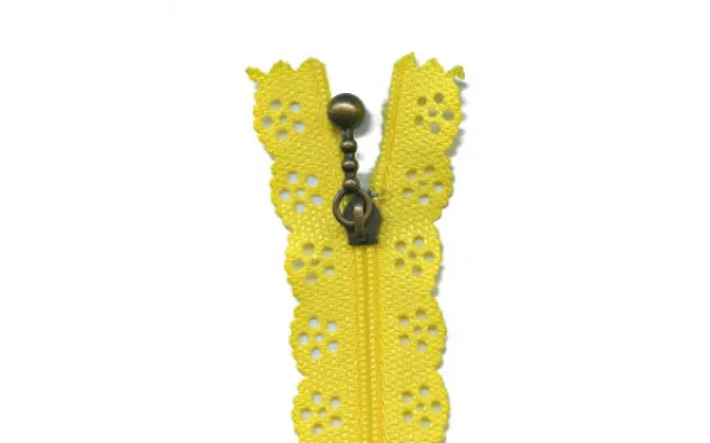 Flower Lace Dress Zips Yellow