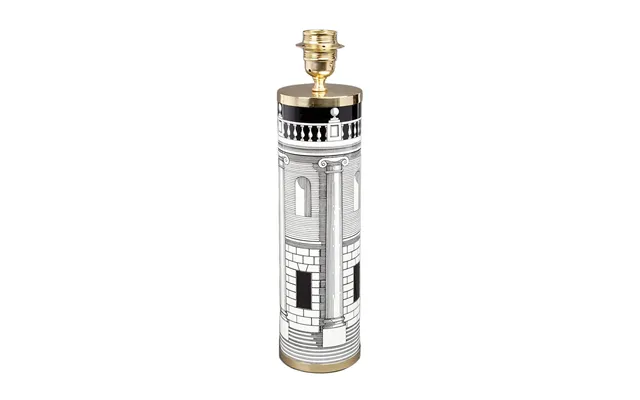 Fornasetti Cylindrical Printed Lamp Base Black White - Uni