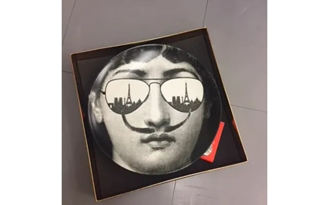 Fornasetti Lina Cavalieri Porcelain Wall Plate White Black - B W