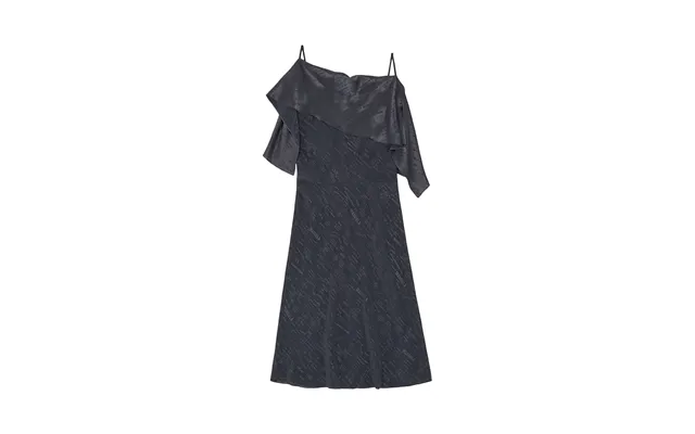 Mm6 Maison Margiela Folded Jacquard Slip Dress Anthracite - 42 It
