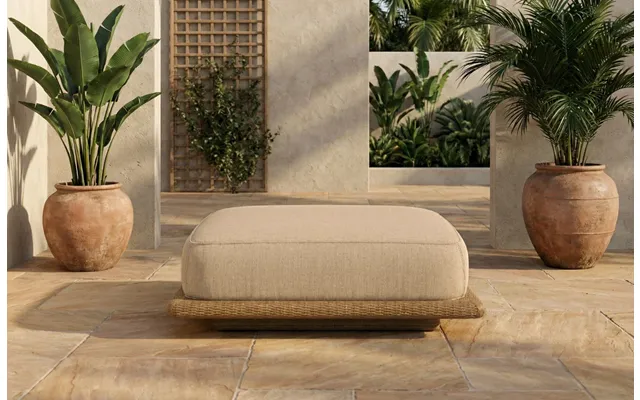 Lark Square Rattan Garden Ottoman