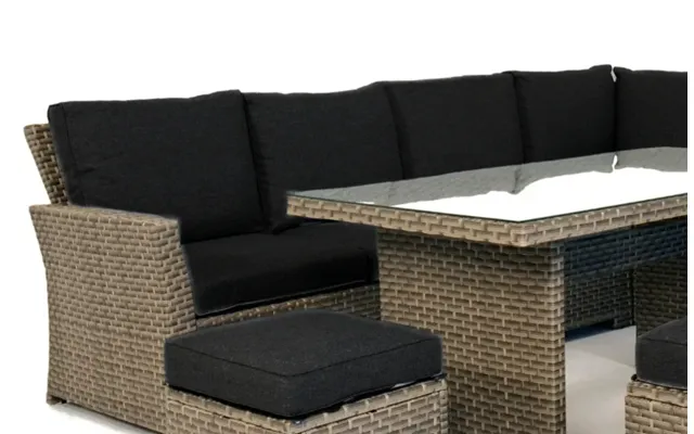 Palma Grey Garden Lounge Set Replacement Cushions Covers - Covers Only Black