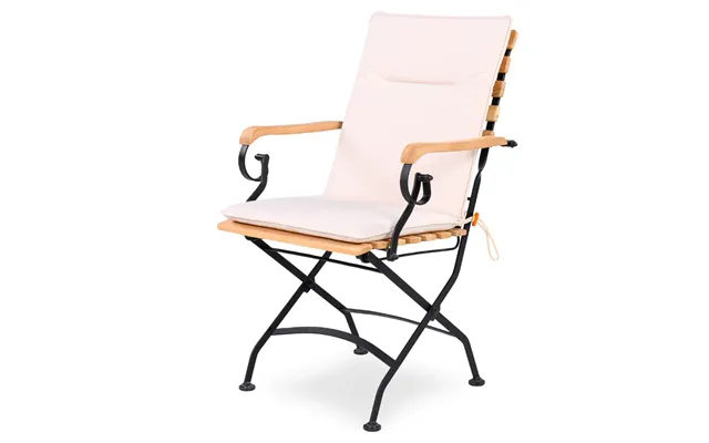 Set Of 2 Folding Padded Garden Armchair Cushions 88 X 44cm - Beige