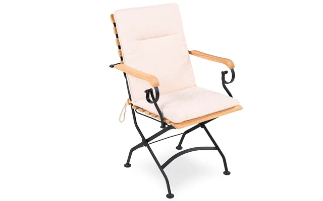 Set Of 2 Folding Padded Garden Armchair Cushions 88 X 44cm - Sand