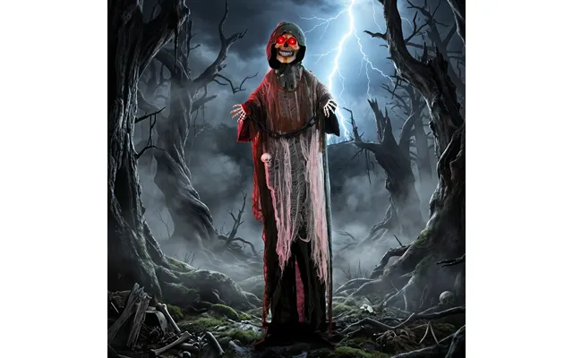 170cm Animated Grim Reaper - Life-size Halloween Animatronic With Moving Hands Head
