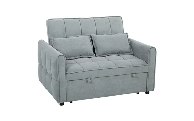 2 Seater Sofa Bed, 3-in-1 Convertible Sleeper Sofa With Click-clack Adjustable Backrest And 2 Pillows, Light - Grey product image