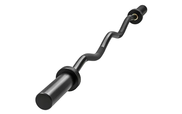 4ft Olympic Ez Curl Bar, Barbell Bar For 2 Weight Plates With Non-slip Hand Grip 120cm - Black