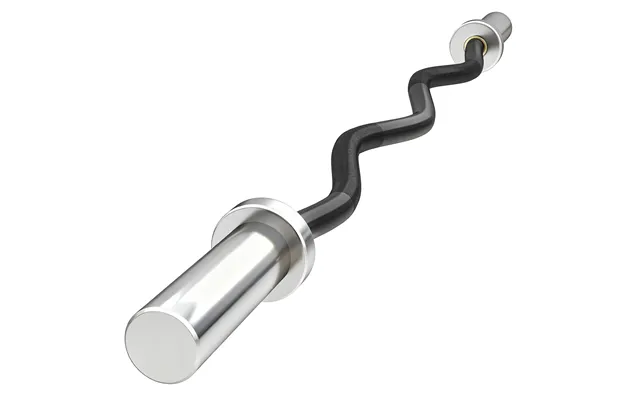 4ft Olympic Ez Curl Bar, Barbell Bar For 2 Weight Plates With Non-slip Hand Grip 120cm - Silver Tone